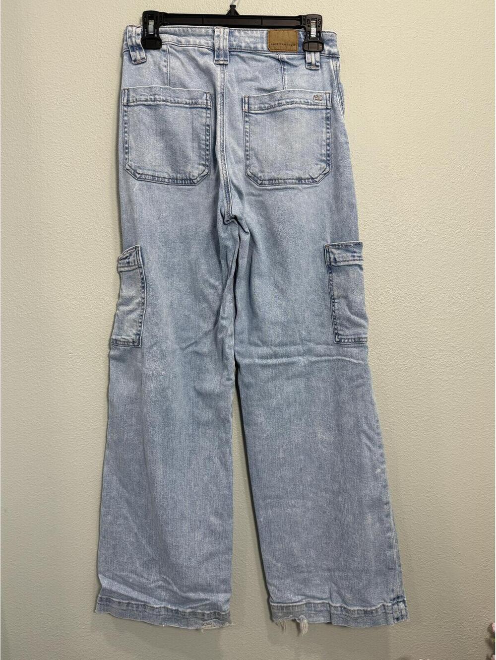 American Eagle Super High Rise Baggy Wide-leg Cargo Jean - Women's 28 - Picture 5 of 7